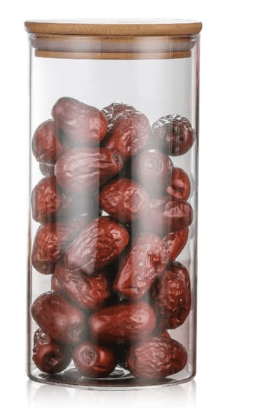 750 ml Glass Storage Jars Borosilicate Glass Kitchen Food Storage Container with Bamboo Lid Airtight Storage Container Glass Canister for Coffee Beans Tea Spice Salt Sugar Biscuits Snack Flour - Image 3